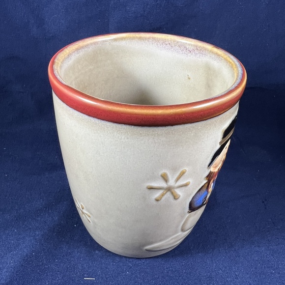 Winter Christmas Snowman Mug Cream Red Embossed Holiday Ceramic Drinkware - Picture 7 of 7